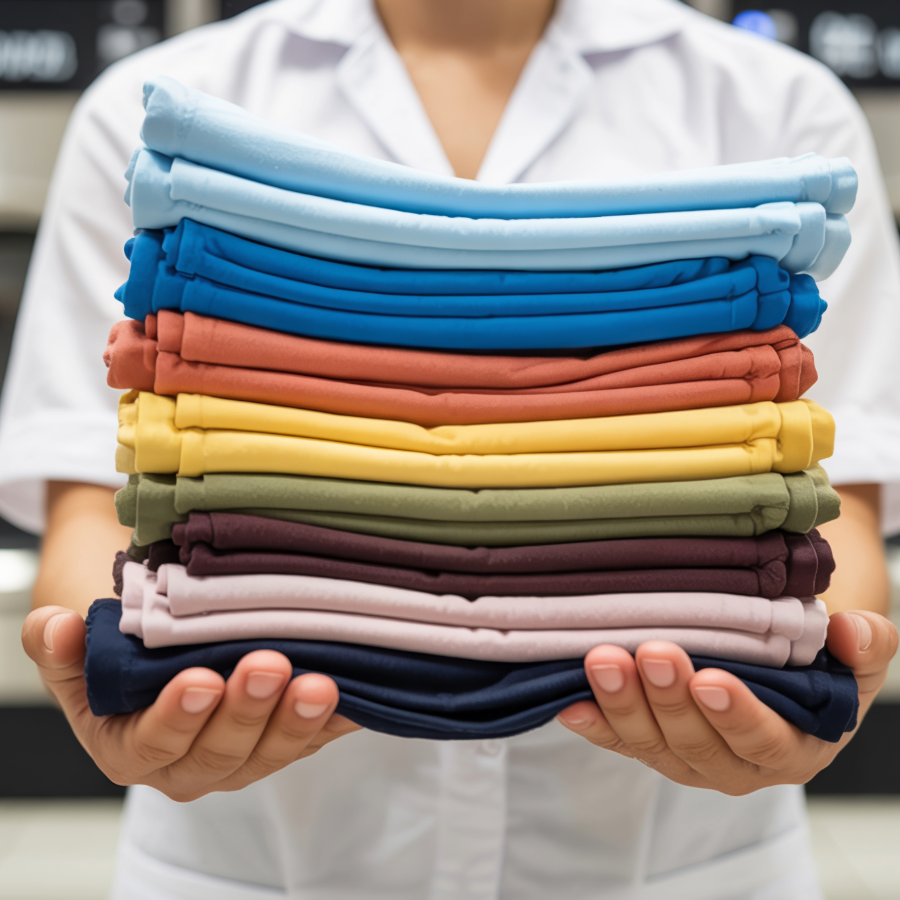 Haine uzuale curate și împăturite după spălare profesională